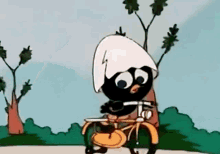 Gif animé Caliméro vélo